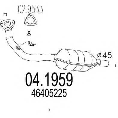 MTS 04.1959 Катализатор для FIAT CINQUECENTO (Фиат Cинqуэcэнто) MTS 04.1959 Катализатор для FIAT CINQUECENTO (Фиат Cинqуэcэнто)