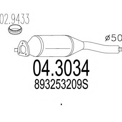 MTS 04.3034 Катализатор для AUDI 80 (Ауди 80) MTS 04.3034 Катализатор для AUDI 80 (Ауди 80)