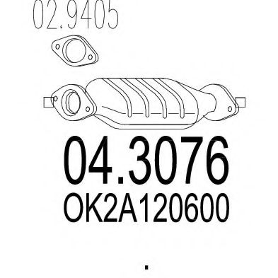 MTS 04.3076 Катализатор для KIA SHUMA (Киа Шума) MTS 04.3076 Катализатор для KIA SHUMA (Киа Шума)