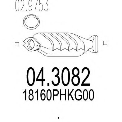 MTS 04.3082 Катализатор для HONDA CR-V I (Хонда Срв 1) MTS 04.3082 Катализатор для HONDA CR-V I (Хонда Срв 1)