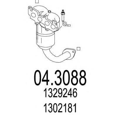 MTS 04.3088 Катализатор для FORD FUSION (Форд Фьюжн)