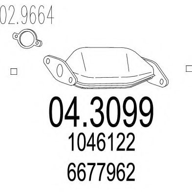 MTS 04.3099 Катализатор для FORD FIESTA (Форд Фиэста) MTS 04.3099 Катализатор для FORD FIESTA (Форд Фиэста)