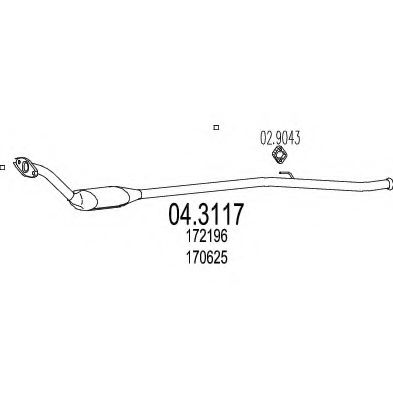 MTS 04.3117 Катализатор для PEUGEOT (Пежо) MTS 04.3117 Катализатор для PEUGEOT (Пежо)