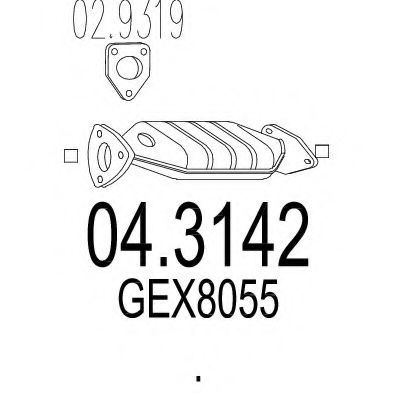 MTS 04.3142 Катализатор для ROVER 600 (Ровер 600) MTS 04.3142 Катализатор для ROVER 600 (Ровер 600)