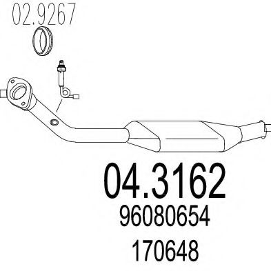 MTS 04.3162 Катализатор для PEUGEOT (Пежо) MTS 04.3162 Катализатор для PEUGEOT (Пежо)