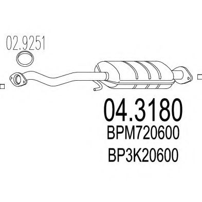 MTS 04.3180 Катализатор для MAZDA 323 C V (Мазда 323 св) MTS 04.3180 Катализатор для MAZDA 323 C V (Мазда 323 св)