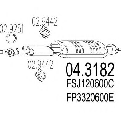 MTS 04.3182 Катализатор для MAZDA 626 V (Мазда 626 5) MTS 04.3182 Катализатор для MAZDA 626 V (Мазда 626 5)