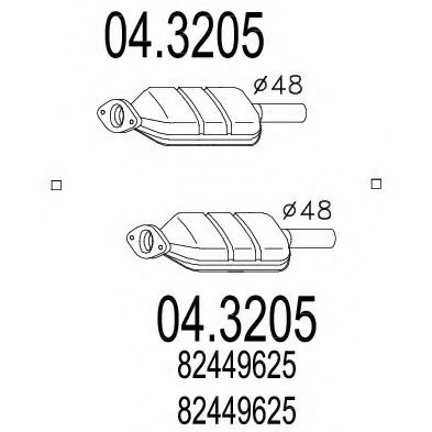 MTS 04.3205 Катализатор для LANCIA (Лансиа/лянча) MTS 04.3205 Катализатор для LANCIA (Лансиа/лянча)