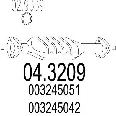 MTS 04.3209 Катализатор для SKODA FELICIA II (Шкода Фелиция 2) MTS 04.3209 Катализатор для SKODA FELICIA II (Шкода Фелиция 2)