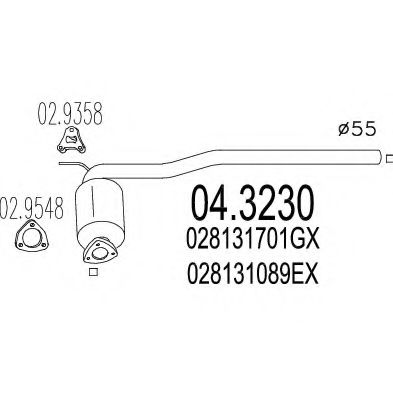 MTS 04.3230 Катализатор для VOLKSWAGEN T4 MULTIVAN (Фольксваген Т4 мултиvан) MTS 04.3230 Катализатор для VOLKSWAGEN T4 MULTIVAN (Фольксваген Т4 мултиvан)