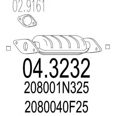 MTS 04.3232 Катализатор для NISSAN PRIMERA (Ниссан Примера) MTS 04.3232 Катализатор для NISSAN PRIMERA (Ниссан Примера)