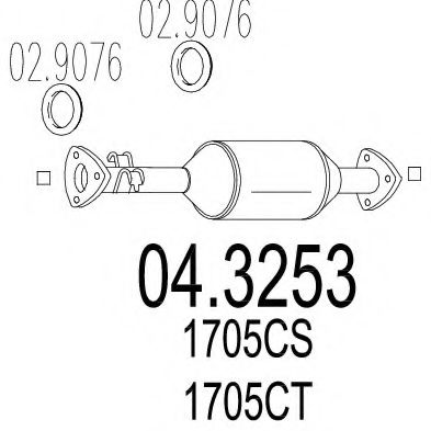 MTS 04.3253 Катализатор для PEUGEOT (Пежо) MTS 04.3253 Катализатор для PEUGEOT (Пежо)