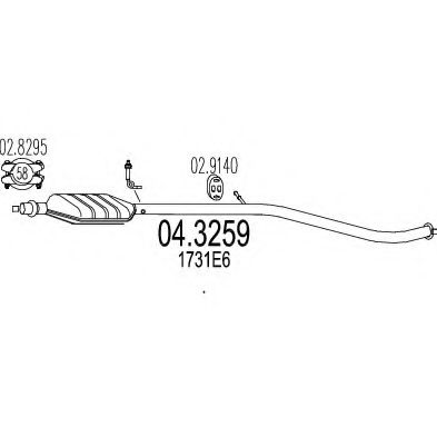 MTS 04.3259 Катализатор для PEUGEOT 206 (Пежо 206) MTS 04.3259 Катализатор для PEUGEOT 206 (Пежо 206)