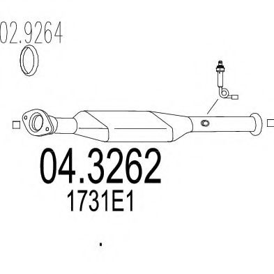 MTS 04.3262 Катализатор для PEUGEOT PARTNER SPACE (Пежо Партнер спэйс) MTS 04.3262 Катализатор для PEUGEOT PARTNER SPACE (Пежо Партнер спэйс)