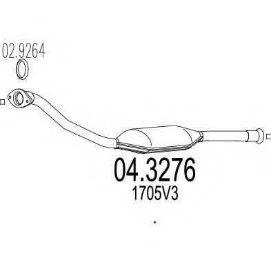 MTS 04.3276 Катализатор для PEUGEOT (Пежо) MTS 04.3276 Катализатор для PEUGEOT (Пежо)