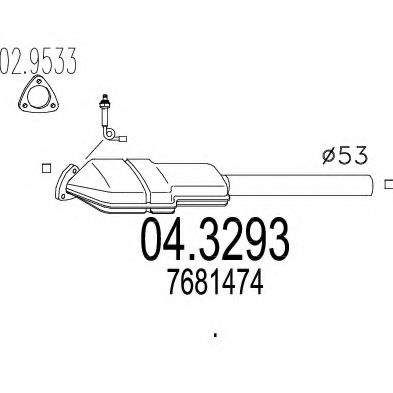 MTS 04.3293 Катализатор для FIAT (Фиат) MTS 04.3293 Катализатор для FIAT (Фиат)