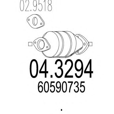 MTS 04.3294 Катализатор для ALFA ROMEO 145 (Альфа ромео 145) MTS 04.3294 Катализатор для ALFA ROMEO 145 (Альфа ромео 145)