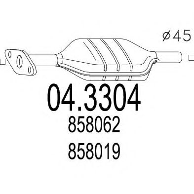 MTS 04.3304 Катализатор для OPEL (Опель) MTS 04.3304 Катализатор для OPEL (Опель)