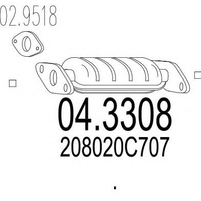 MTS 04.3308 Катализатор для NISSAN SERENA (Ниссан Серена) MTS 04.3308 Катализатор для NISSAN SERENA (Ниссан Серена)