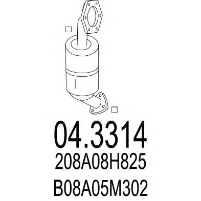 MTS 04.3314 Катализатор для NISSAN ALMERA TINO (Ниссан Альмера тино) MTS 04.3314 Катализатор для NISSAN ALMERA TINO (Ниссан Альмера тино)