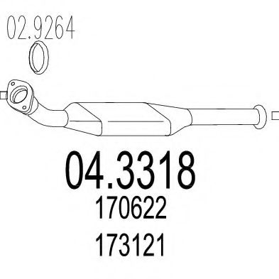 MTS 04.3318 Катализатор для PEUGEOT PARTNER SPACE (Пежо Партнер спэйс) MTS 04.3318 Катализатор для PEUGEOT PARTNER SPACE (Пежо Партнер спэйс)