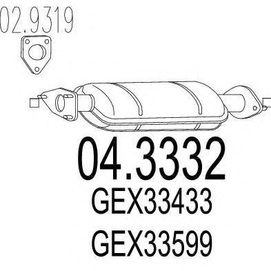 MTS 04.3332 Катализатор для ROVER 400 (Ровер 400) MTS 04.3332 Катализатор для ROVER 400 (Ровер 400)