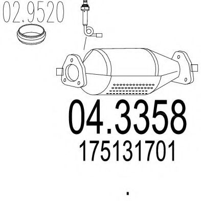 MTS 04.3358 Катализатор для VOLKSWAGEN CADDY I (Фольксваген Cаддъ и) MTS 04.3358 Катализатор для VOLKSWAGEN CADDY I (Фольксваген Cаддъ и)