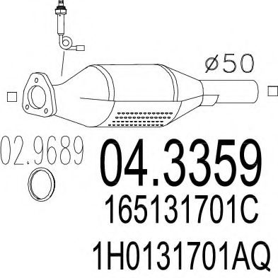 MTS 04.3359 Катализатор для VOLKSWAGEN CABRIO IV (Фольксваген Cабрио иv)
