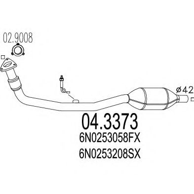 MTS 04.3373 Катализатор для VOLKSWAGEN POLO (Фольксваген Поло)