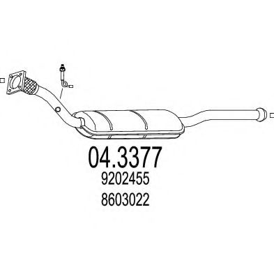 MTS 04.3377 Катализатор для VOLVO S70 (Вольво С70) MTS 04.3377 Катализатор для VOLVO S70 (Вольво С70)