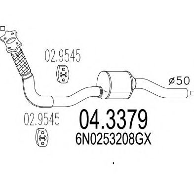 MTS 04.3379 Катализатор для VOLKSWAGEN POLO (Фольксваген Поло) MTS 04.3379 Катализатор для VOLKSWAGEN POLO (Фольксваген Поло)