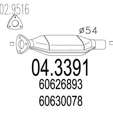 MTS 04.3391 Катализатор для ALFA ROMEO 145 (Альфа ромео 145) MTS 04.3391 Катализатор для ALFA ROMEO 145 (Альфа ромео 145)
