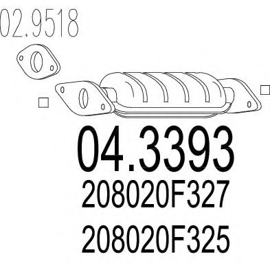 MTS 04.3393 Катализатор для NISSAN MISTRAL (Ниссан Мистрал) MTS 04.3393 Катализатор для NISSAN MISTRAL (Ниссан Мистрал)