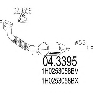 MTS 04.3395 Катализатор для VOLKSWAGEN VENTO (Фольксваген Венто) MTS 04.3395 Катализатор для VOLKSWAGEN VENTO (Фольксваген Венто)