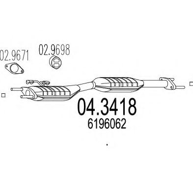 MTS 04.3418 Катализатор для FORD SCORPIO I (Форд Скорпио 1) MTS 04.3418 Катализатор для FORD SCORPIO I (Форд Скорпио 1)