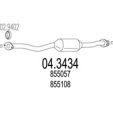 MTS 04.3434 Катализатор для OPEL (Опель) MTS 04.3434 Катализатор для OPEL (Опель)