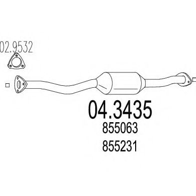 MTS 04.3435 Катализатор для OPEL ASTRA F CLASSIC (Опель Астра ф классик) MTS 04.3435 Катализатор для OPEL ASTRA F CLASSIC (Опель Астра ф классик)