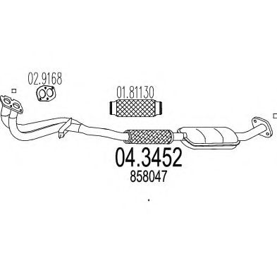 MTS 04.3452 Катализатор для OPEL OMEGA B (Опель Омега б) MTS 04.3452 Катализатор для OPEL OMEGA B (Опель Омега б)