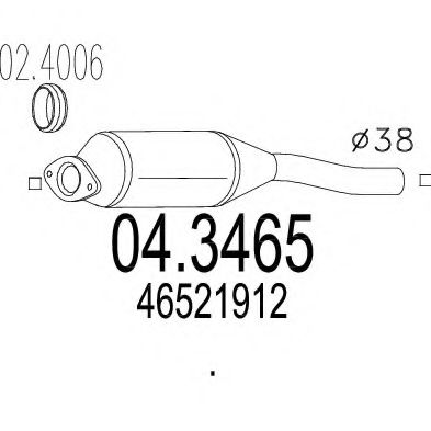 MTS 04.3465 Катализатор для FIAT SEICENTO / 600 (Фиат Сэиcэнто / 600) MTS 04.3465 Катализатор для FIAT SEICENTO / 600 (Фиат Сэиcэнто / 600)