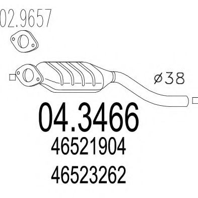 MTS 04.3466 Катализатор для FIAT SEICENTO / 600 (Фиат Сэиcэнто / 600) MTS 04.3466 Катализатор для FIAT SEICENTO / 600 (Фиат Сэиcэнто / 600)