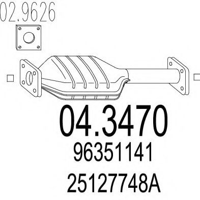 MTS 04.3470 Катализатор для DAEWOO CIELO (Дэу Cиэло) MTS 04.3470 Катализатор для DAEWOO CIELO (Дэу Cиэло)