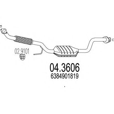 MTS 04.3606 Катализатор для MERCEDES-BENZ VITO (Мэрcэдэс-бэнз Вито) MTS 04.3606 Катализатор для MERCEDES-BENZ VITO (Мэрcэдэс-бэнз Вито)