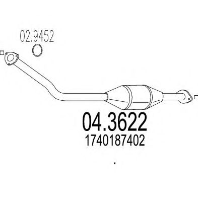 MTS 04.3622 Катализатор для DAIHATSU TARUNA (Дайхатсу Таруна) MTS 04.3622 Катализатор для DAIHATSU TARUNA (Дайхатсу Таруна)