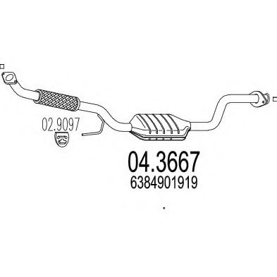 MTS 04.3667 Катализатор для MERCEDES-BENZ VITO (Мэрcэдэс-бэнз Вито) MTS 04.3667 Катализатор для MERCEDES-BENZ VITO (Мэрcэдэс-бэнз Вито)