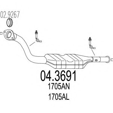 MTS 04.3691 Катализатор для PEUGEOT EXPERT (Пежо Эxпэрт) MTS 04.3691 Катализатор для PEUGEOT EXPERT (Пежо Эxпэрт)