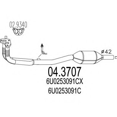 MTS 04.3707 Катализатор для SKODA FELICIA II (Шкода Фелиция 2) MTS 04.3707 Катализатор для SKODA FELICIA II (Шкода Фелиция 2)