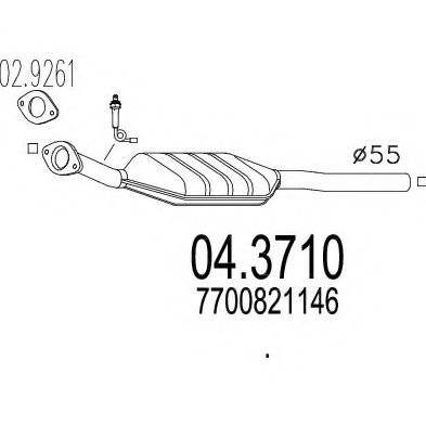 MTS 04.3710 Катализатор для RENAULT SAFRANE (Рено Сафранэ) MTS 04.3710 Катализатор для RENAULT SAFRANE (Рено Сафранэ)