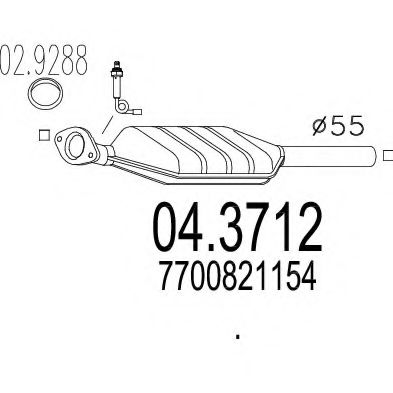 MTS 04.3712 Катализатор для RENAULT SAFRANE (Рено Сафранэ) MTS 04.3712 Катализатор для RENAULT SAFRANE (Рено Сафранэ)