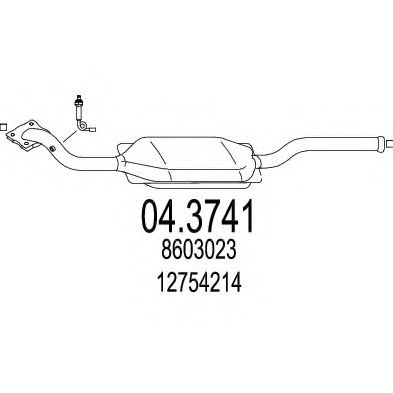 MTS 04.3741 Катализатор для VOLVO 850 (Вольво 850) MTS 04.3741 Катализатор для VOLVO 850 (Вольво 850)