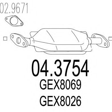 MTS 04.3754 Катализатор для ROVER MINI (Ровер Мини) MTS 04.3754 Катализатор для ROVER MINI (Ровер Мини)